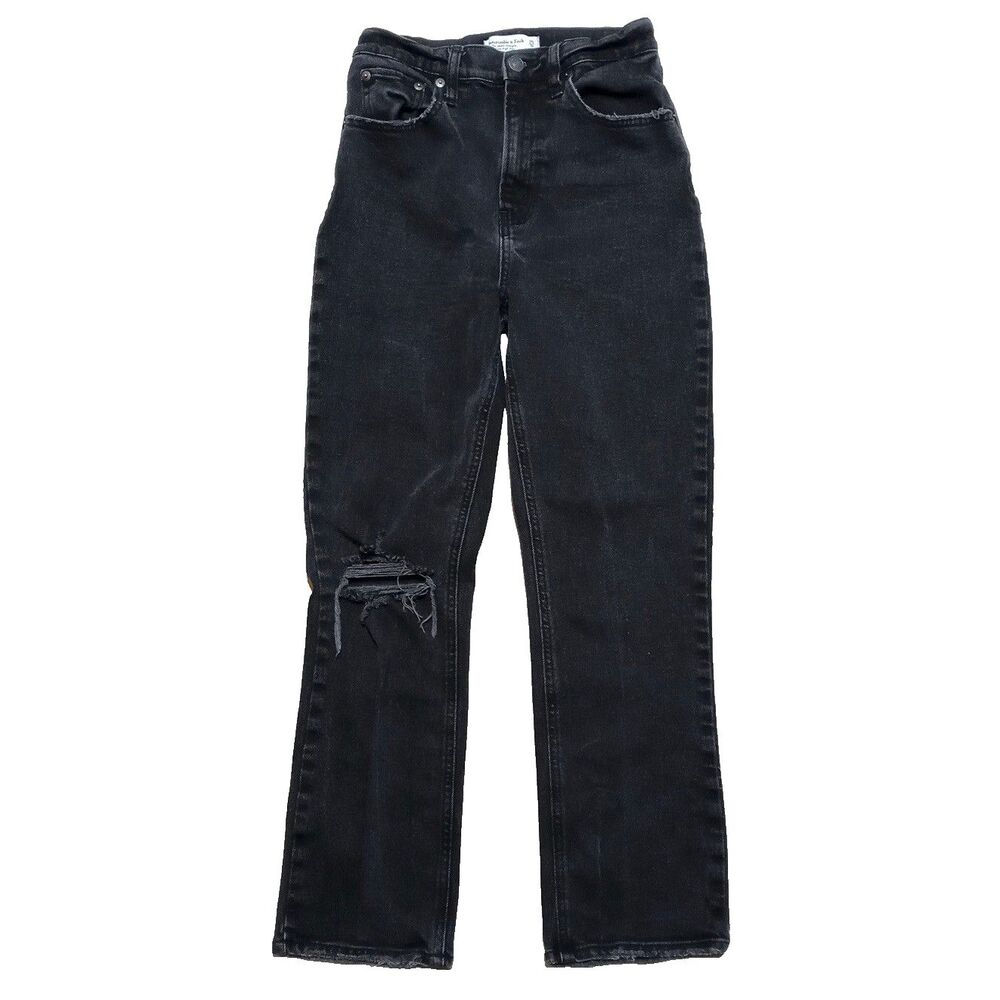 Abercrombie & Fitch Ankle Straight Ultra High Rise Jeans Size 25x27 Curve Love